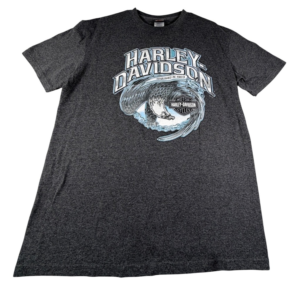 Harley-Davidson T-Shirt Mens Large Blue Eagle Florida 2014